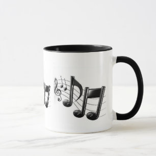 Ringer Mug with Musical notes
