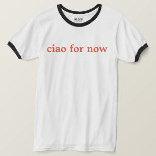 Ringer T-shirt "ciao for now" coral