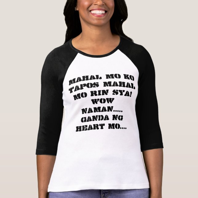 Ringer T-Shirt with Tagalog Hugot Lines (Front)