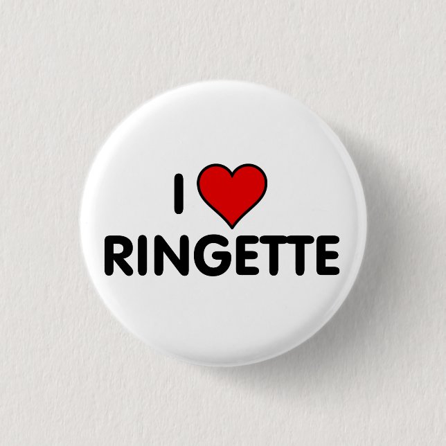 Ringette Button - "I Love Ringette" (Front)