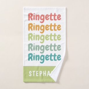 Ringette Cute Retro Ringette Player Custom Hand Towel