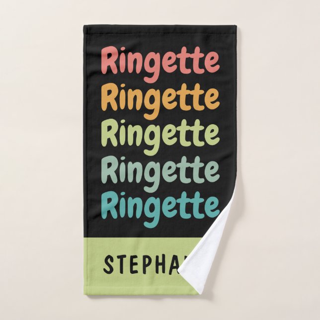 Ringette Cute Retro Ringette Player Custom Hand Towel (Hand Towel)