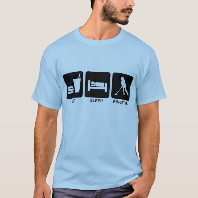 Ringette "Eat Sleep Ringette" Adult Basic T-Shirt (Front)