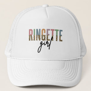 Ringette Girl Cheetah Print Ringette Player Trucker Hat