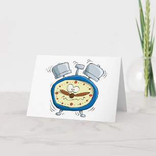 Ringing Alarm Clock Time Piece Greeting Cards