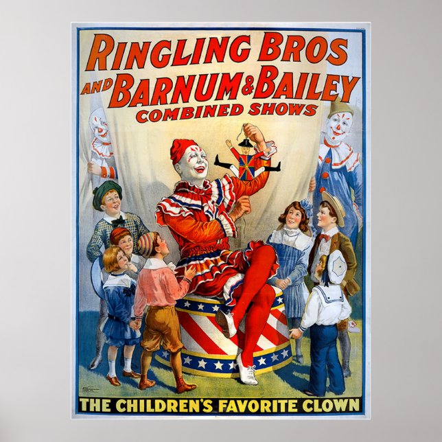 Ringling Brothers & Barnum & Bailey Vintage Clown Poster (Front)