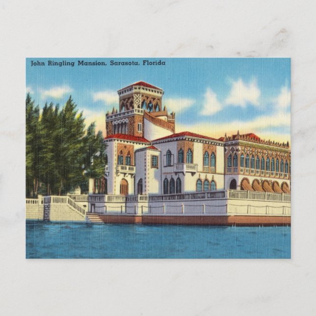 Ringling Mansion, Sarasota, Florida Postcard (Front)