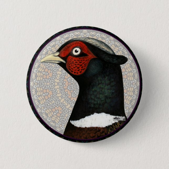 Ringneck Pheasant Circle 6 Cm Round Badge (Front)