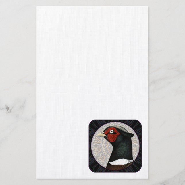 Ringneck Pheasant Circle Stationery (Front)