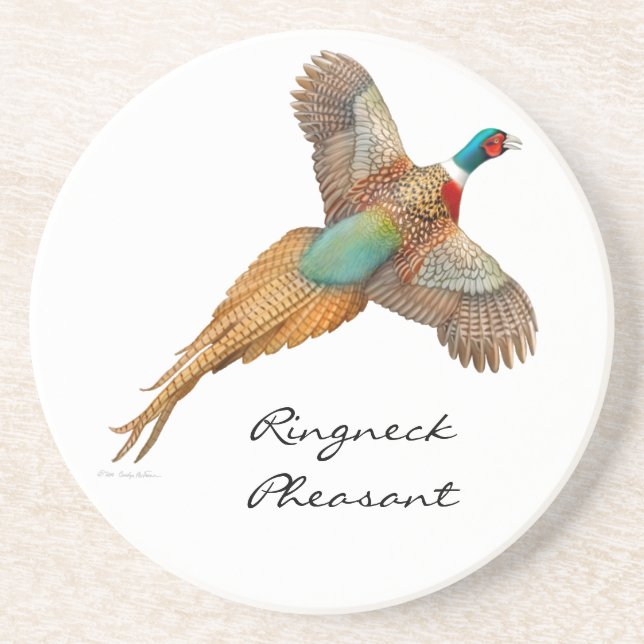 Ringneck Pheasant Customisable Coaster (Front)