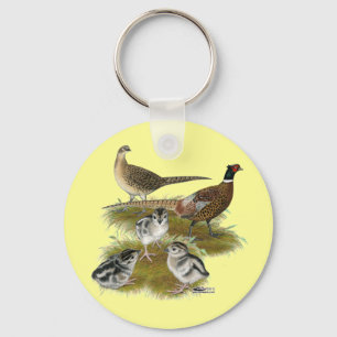 Ringneck Pheasant Family Key Ring