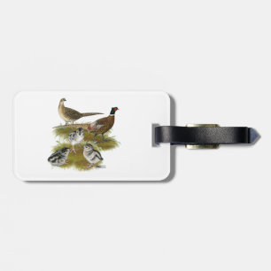 Ringneck Pheasant Family Luggage Tag