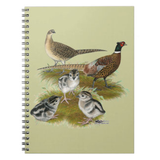 Ringneck Pheasant Family Spiral Notebook