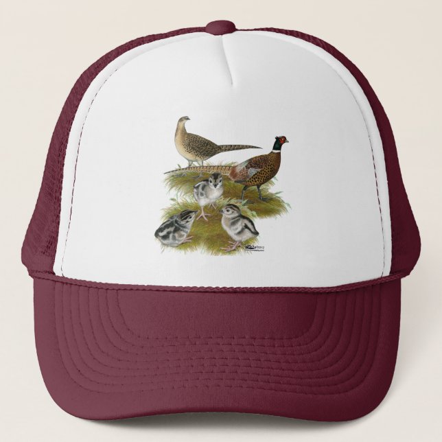 Ringneck Pheasant Family Trucker Hat (Front)