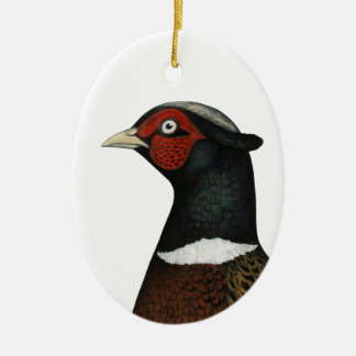 Ringneck Pheasant Head Ceramic Tree Decoration