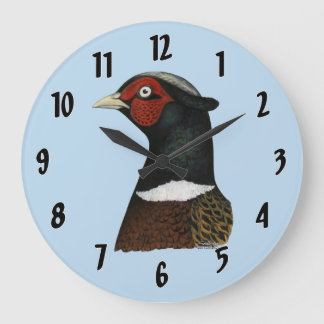Ringneck Pheasant Head Large Clock