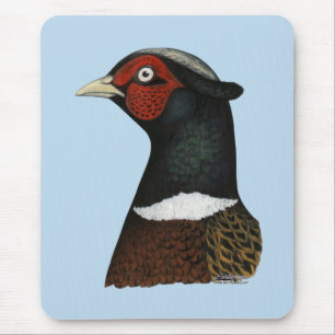Ringneck Pheasant Head Mouse Pad