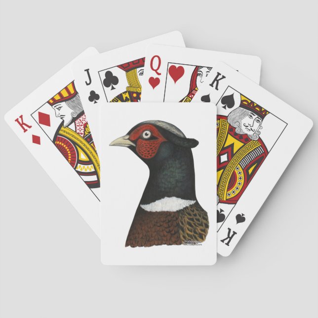 Ringneck Pheasant Head Playing Cards (Back)