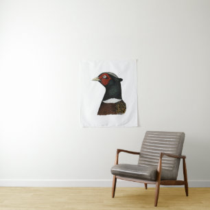 Ringneck Pheasant Head Tapestry