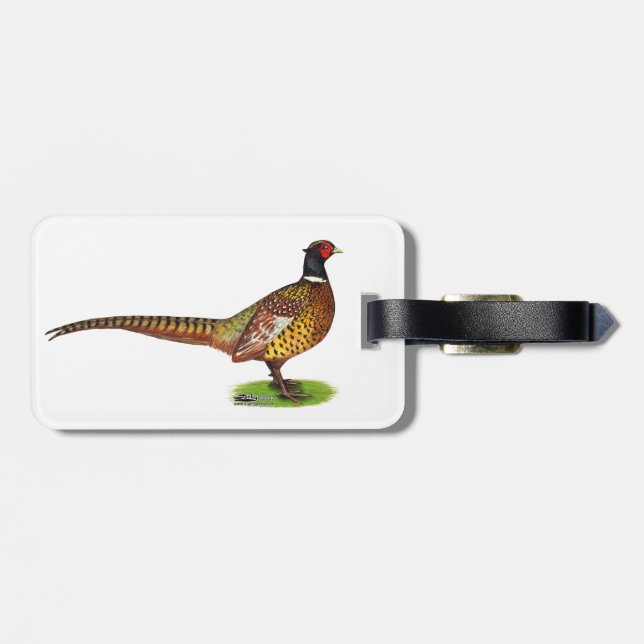 Ringneck Pheasant Rooster Luggage Tag (Back Horizontal)