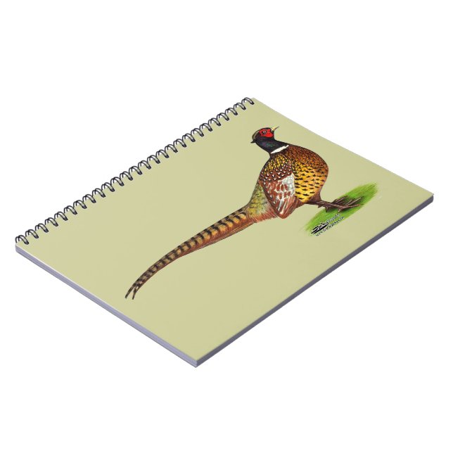 Ringneck Pheasant Rooster Spiral Notebook (Left Side)