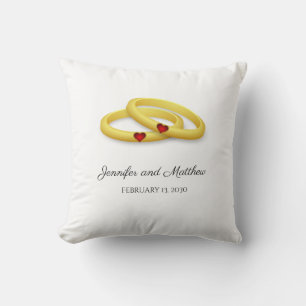 Rings and Hearts Valentine Wedding Cushion