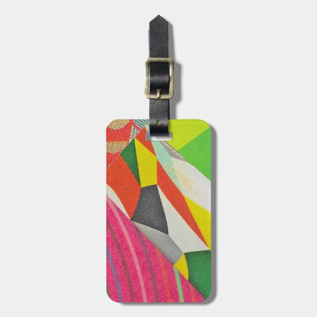 rings and tessellations collage luggage tag (Front Vertical)