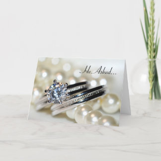 Rings and White Pearls Engagement Announcement
