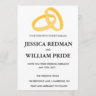 Rings Customisable Wedding Invitation. Invitation