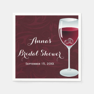 Rings in Wine Glass Bridal Wedding Napkin