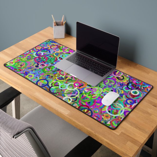 Rings of Colour Circle Graffiti Desk Mat (Office 2)