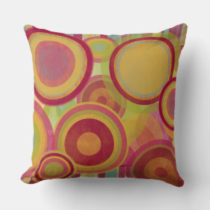 Rings of colour with bright stripes cushion