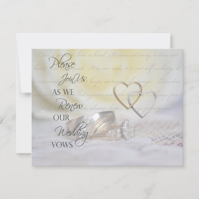 Rings Vow Renewal Invitation (Front)
