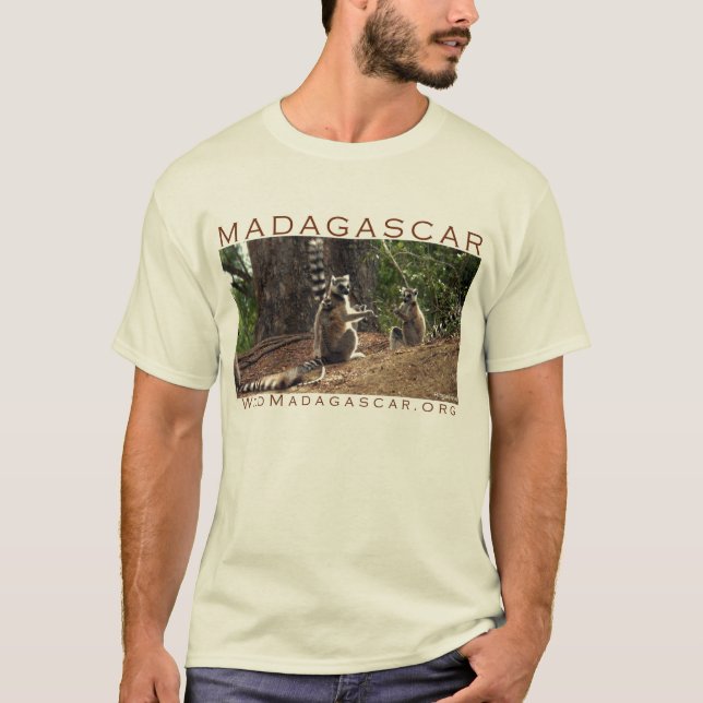 Ringtail lemurs in Madagascar T-Shirt (Front)