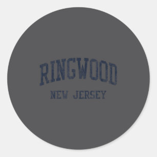 Ringwood Nj Jn5 Vintage Athletic Blue Design Classic Round Sticker