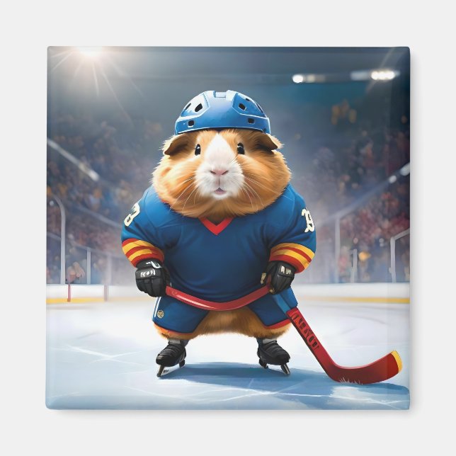 "Rink Rookie: The Ice Hockey Guinea Pig" Magnet (Front)