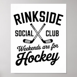 Rinkside Social Club Retro Ice Hockey Vibes  Poster