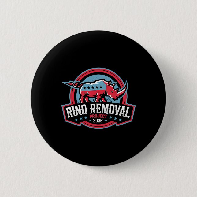 Rino Removal Project Rrp Funny Trump Conservative  6 Cm Round Badge (Front)