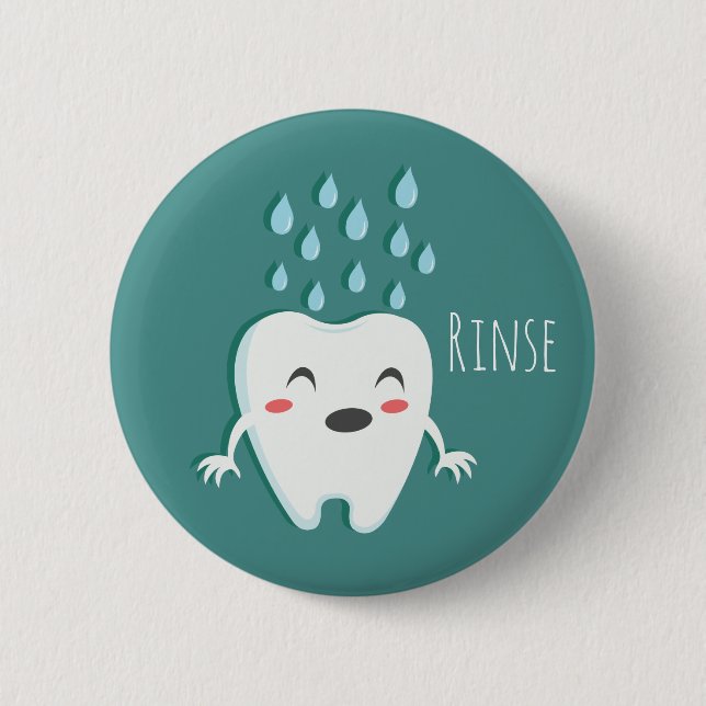 Rinse Teeth Dentist Button (Front)