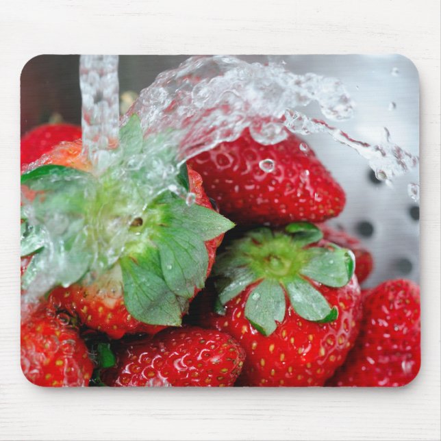 Rinsing Strawberry With Water Mouse Pad (Front)