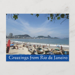 rio beach greetings postcard