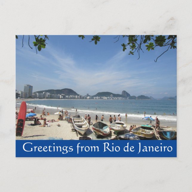 rio beach greetings postcard (Front)