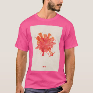 Rio Brazil Skyround Art Circular Panoramic Skylin T-Shirt