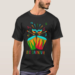 Rio Carnival Brazilian Festival Mask Rio Circus Ma T-Shirt