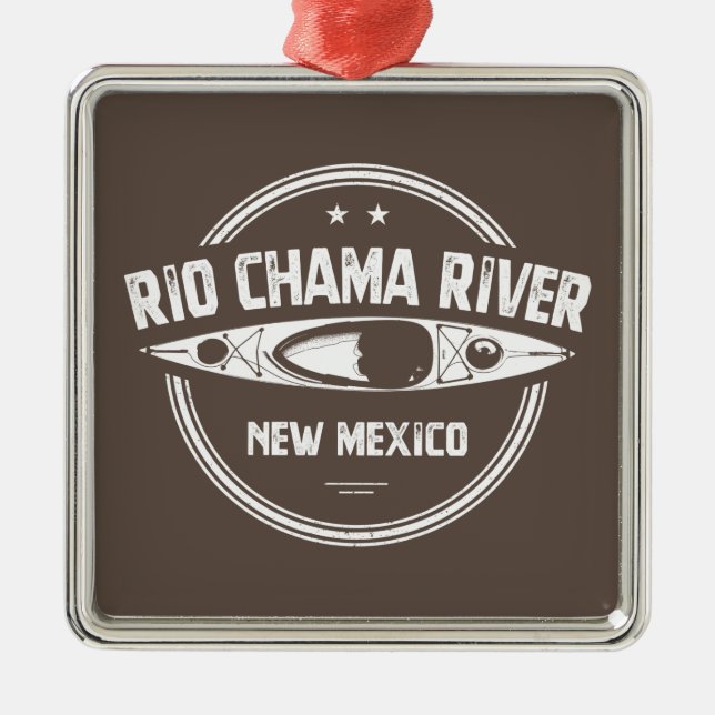 Rio Chama River New Mexico Kayaking Metal Tree Decoration (Front)