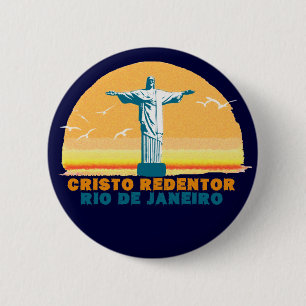 Rio - Corcovado - Jesus Christ the Redeemer 6 Cm Round Badge