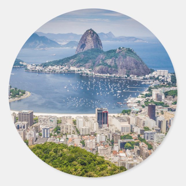 Rio de Janeiro aerial view Classic Round Sticker (Front)