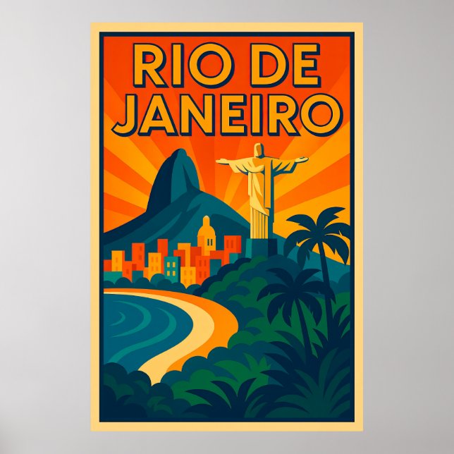 Rio de Janeiro Art Deco Travel Poster  (Front)