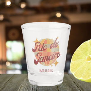 Rio de Janeiro Brasil Disco Retro Vintage Shot Glass