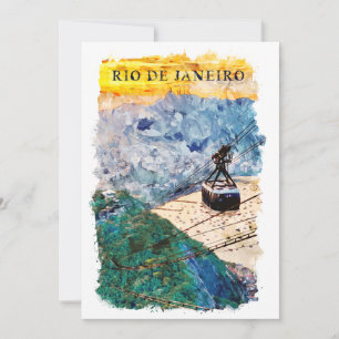Rio de Janeiro Brasil Watercolor Art Invitation